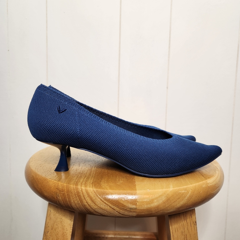 Vivaia Blue Stella Pointed-Toe Kitten Heels Women's Size 6.5 - Picture 3 of 8